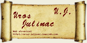Uroš Julinac vizit kartica